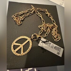 Robert Lee Morris Gold Peace Symbol Necklace